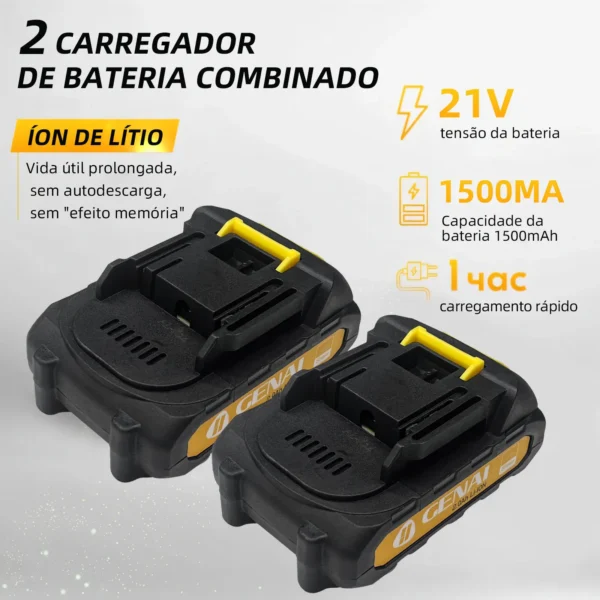 Juego de taladro y destornillador inalámbricos - Imagen 6