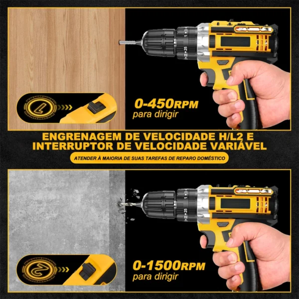 Juego de taladro y destornillador inalámbricos - Imagen 5