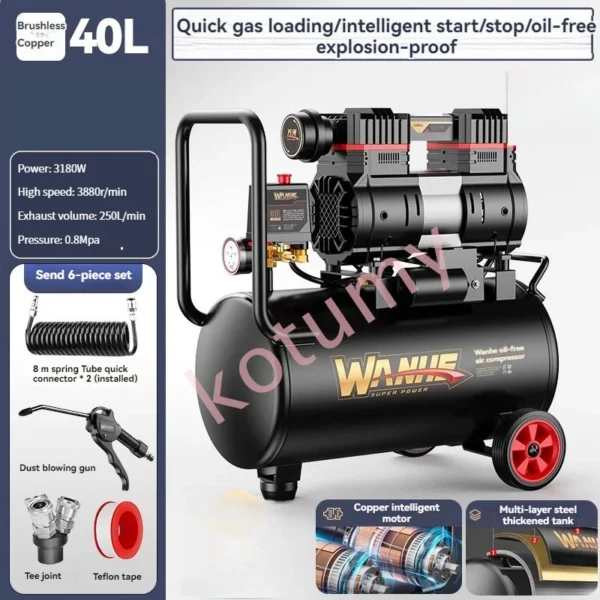 Compresor de aire silencioso de 40L - Imagen 9
