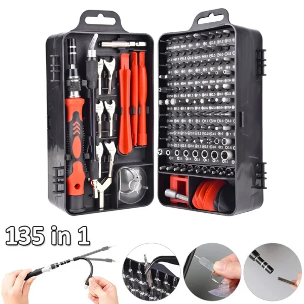Juego de destornilladores metálicos 135 en 1 con puntas Torx magnéticas - Imagen 15